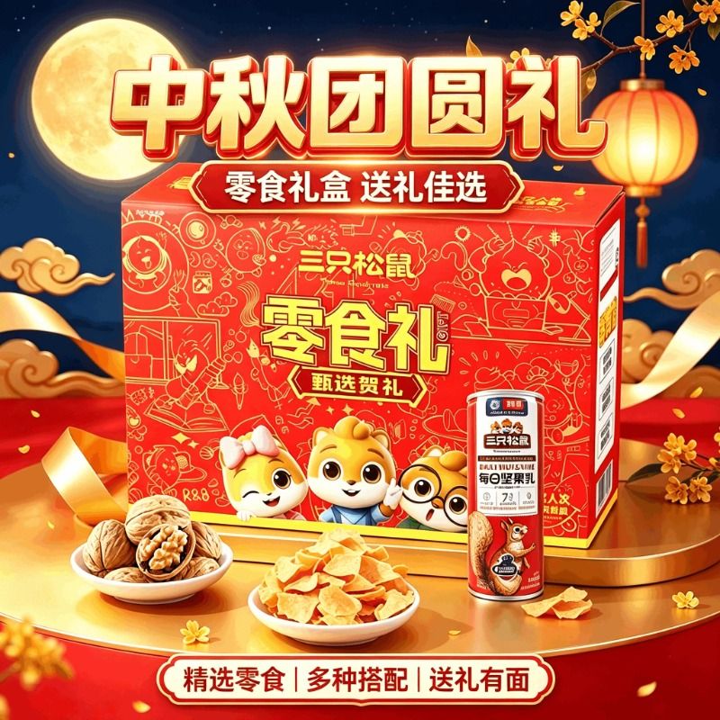 三只松鼠坚果礼盒1015g/8袋节日零食大礼包干果送长辈送礼小包装图片