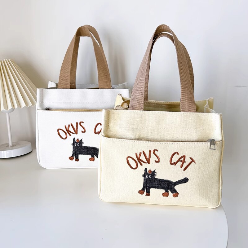 帆布手提包简约小巧立体拎包多规格