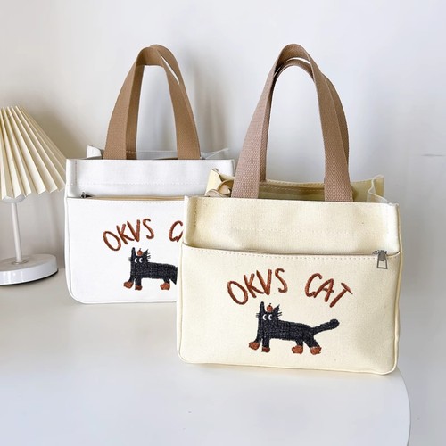 帆布手提包简约小巧立体拎包多规格