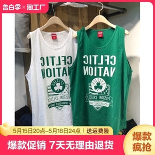 美式 外穿篮球服宽松上衣 t恤女夏季 复古纯棉吊带运动坎肩背心无袖