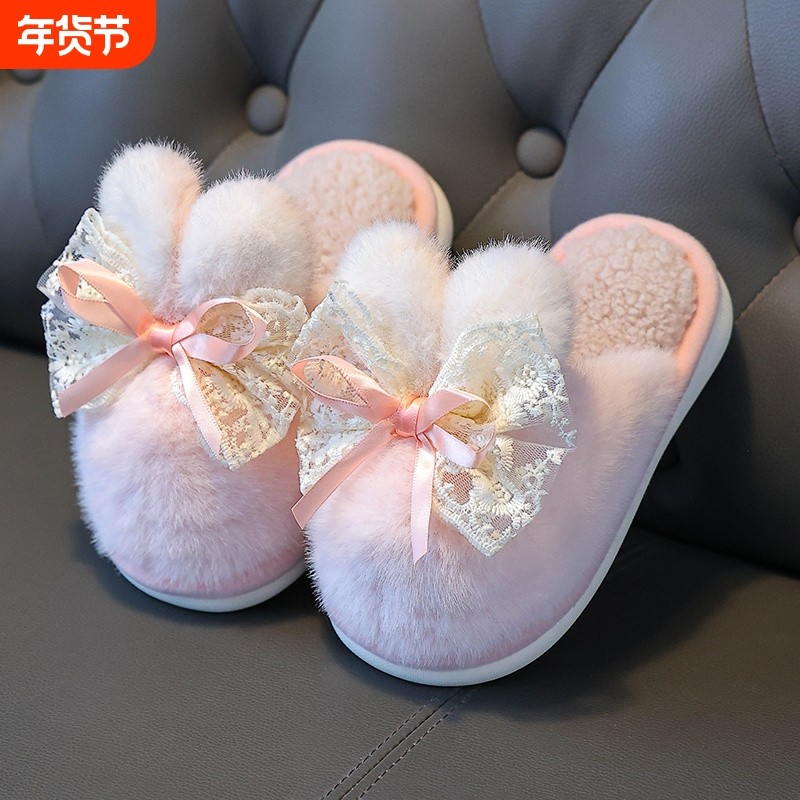 儿童棉拖鞋冬季女童男童棉拖鞋宝宝小孩防滑室内外可爱厚底棉拖鞋