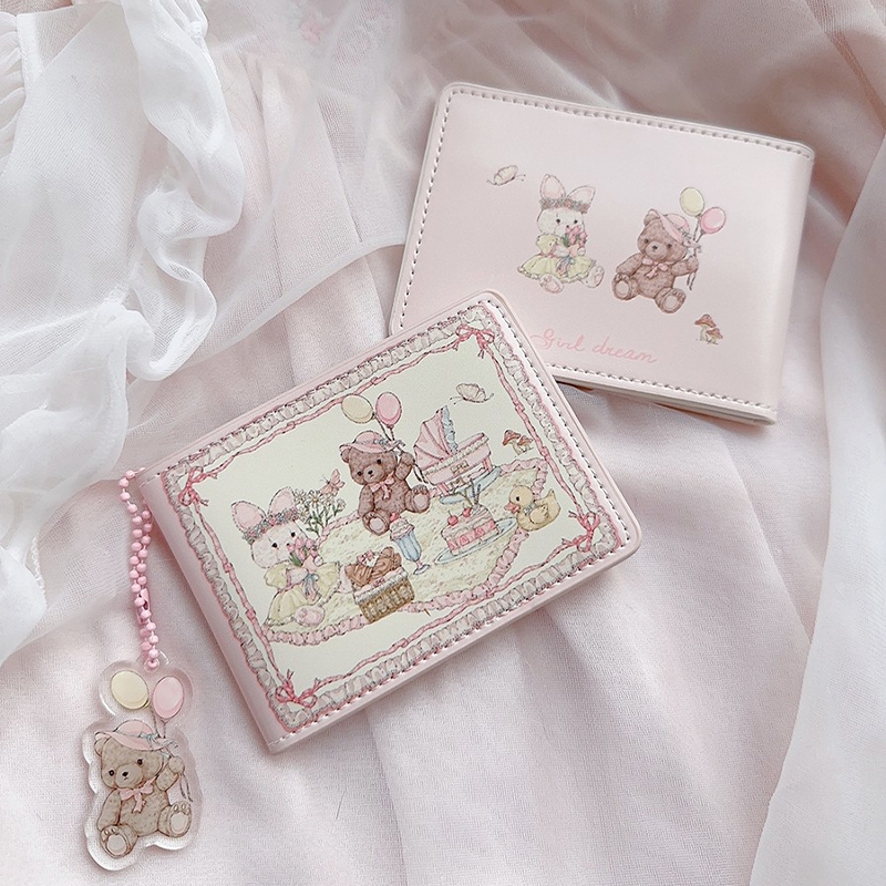 girldream兔熊驾驶证2.0野餐系列少女原创设计可爱花边保护套卡包