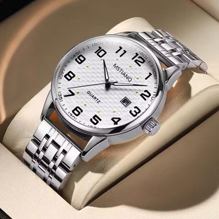 老人手表机械中老年人大数字男士女士爸爸妈妈款防水夜光石英日历