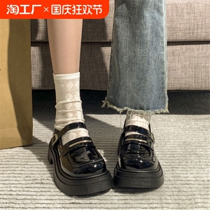 厚底黑色法式玛丽珍小皮鞋女2024夏薄款复古学院风百搭单鞋配裙子