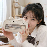 Korean kitten Painbag pen case 2026 new style super popular, simple and cute, high appearance level, niche and non-similar stationery, large capacity girl Painbag, multi-layer junior high school student pencil case, back-to-school gift thumbnail 7