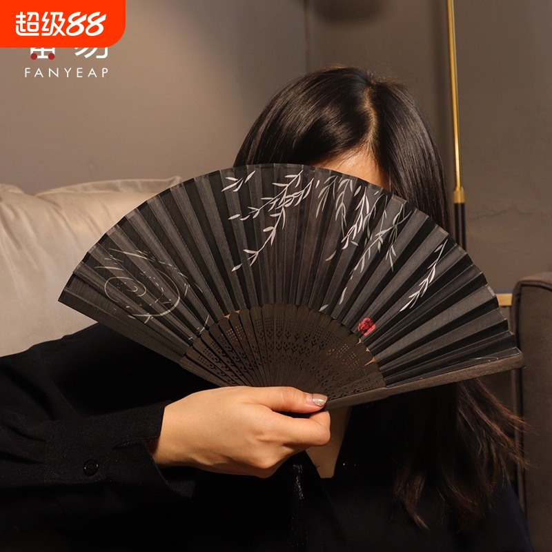 折扇A1vq0-扇子夏天随身汉服拍照旗袍中国古风广场舞扇团扇