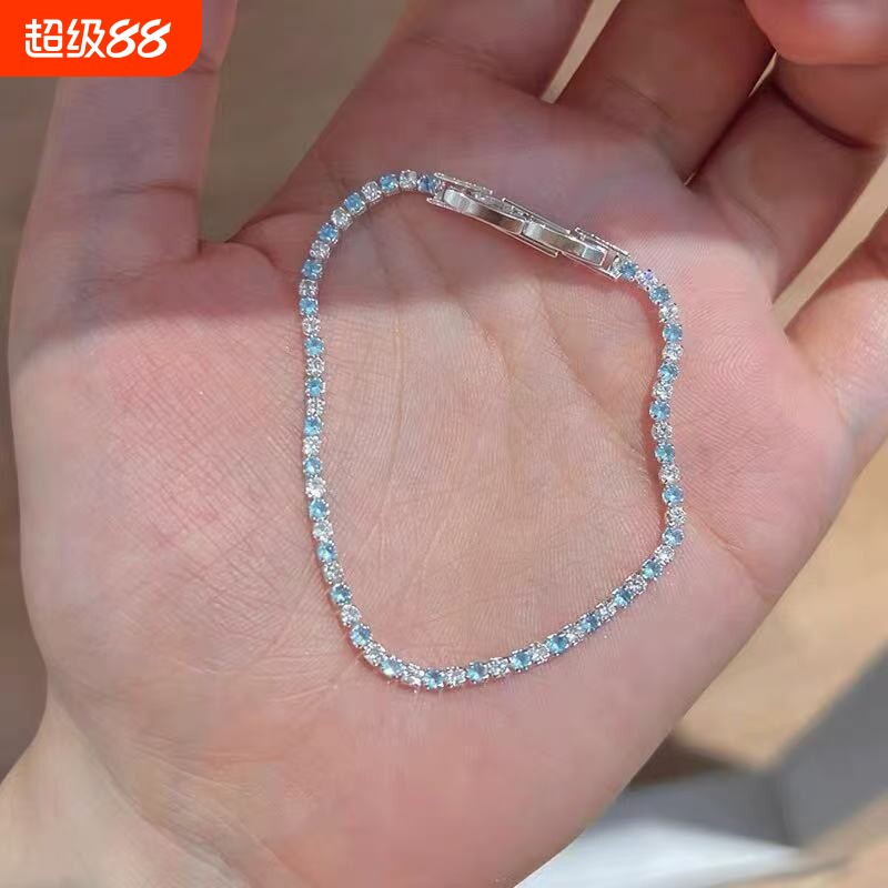 美到爆超闪璀璨锆石细款手链轻奢高级感百搭手镯精致百搭手环女