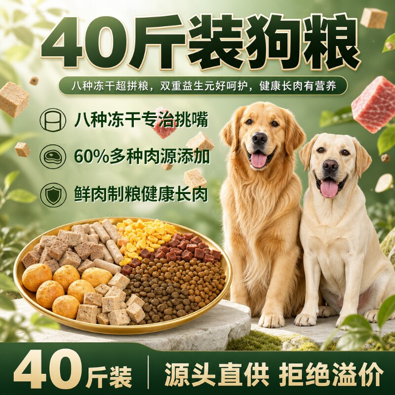狗粮40斤装通用型中大型犬成犬图片