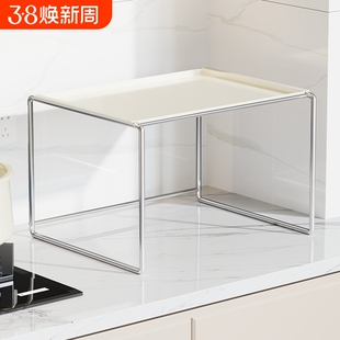 微波炉置物架台面空气炸锅整理架烤箱放置架厨房空间架子分层加高