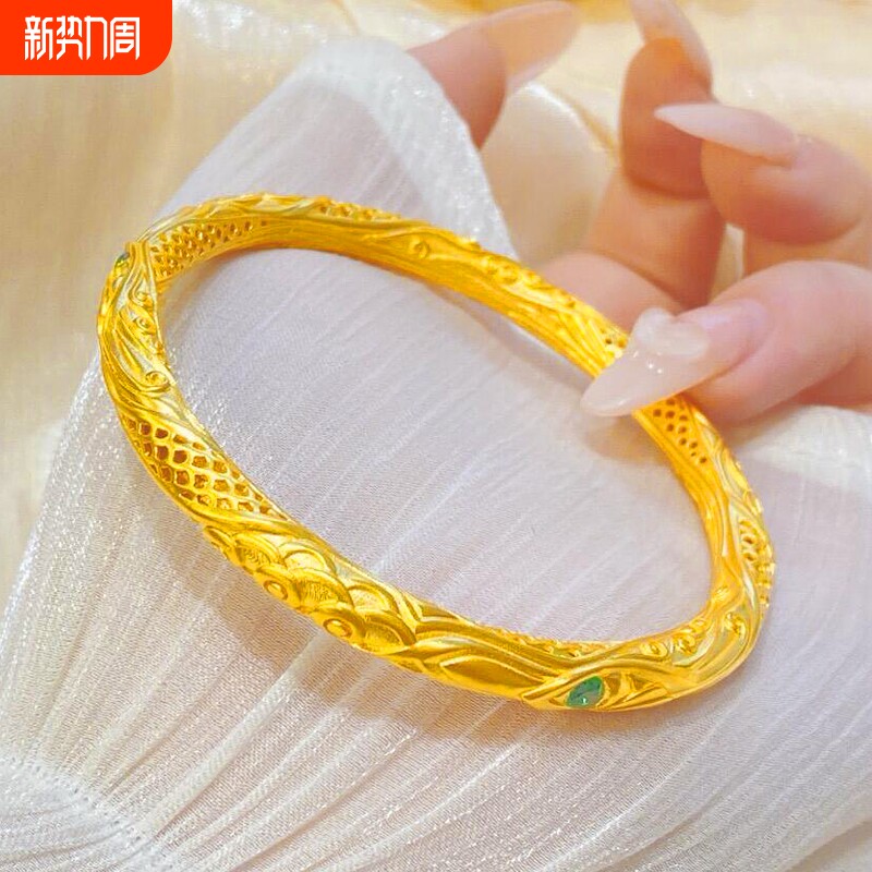 金店同款实心乾坤圈手镯越南沙金古法哪吒镯子仿真黄金久不掉色女