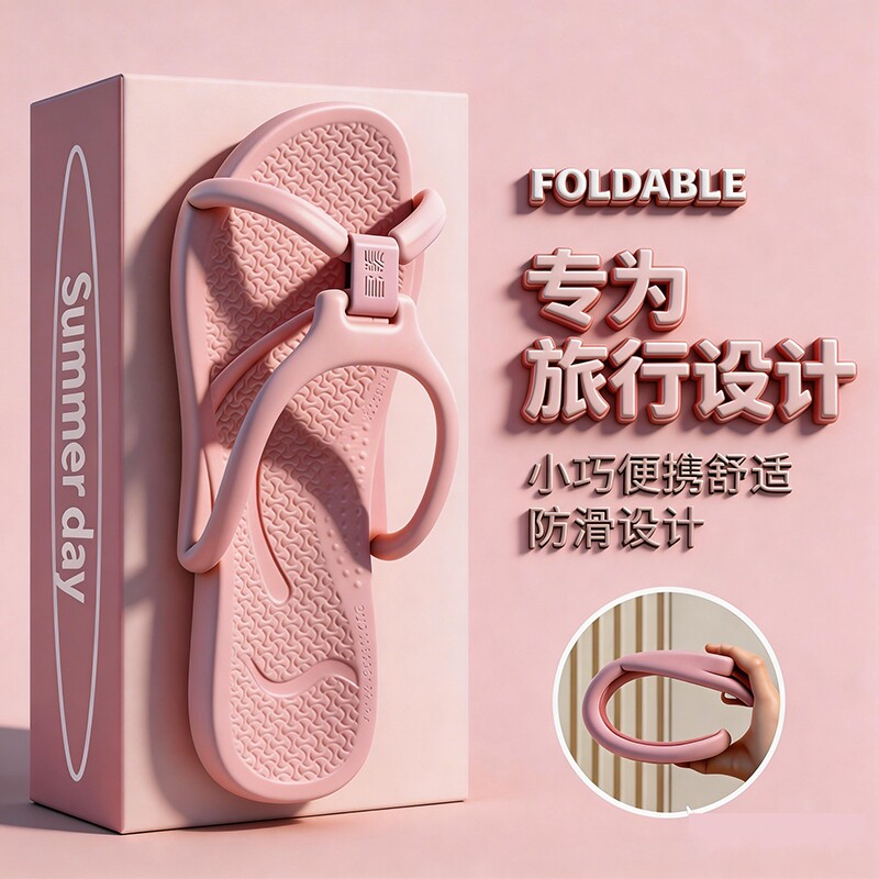 便携式旅行拖鞋可折叠出差必备一次性酒店游泳旅游可洗澡防滑凉拖