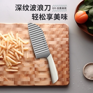 狼牙土豆刀波浪形304不锈钢切薯条刀薯格切花样菜刀波纹多规格起
