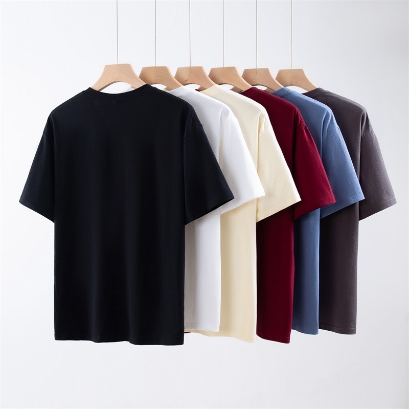100纯棉重磅男短袖t恤纯色夏季全棉打底衫短袖情侣上衣长绒棉圆领