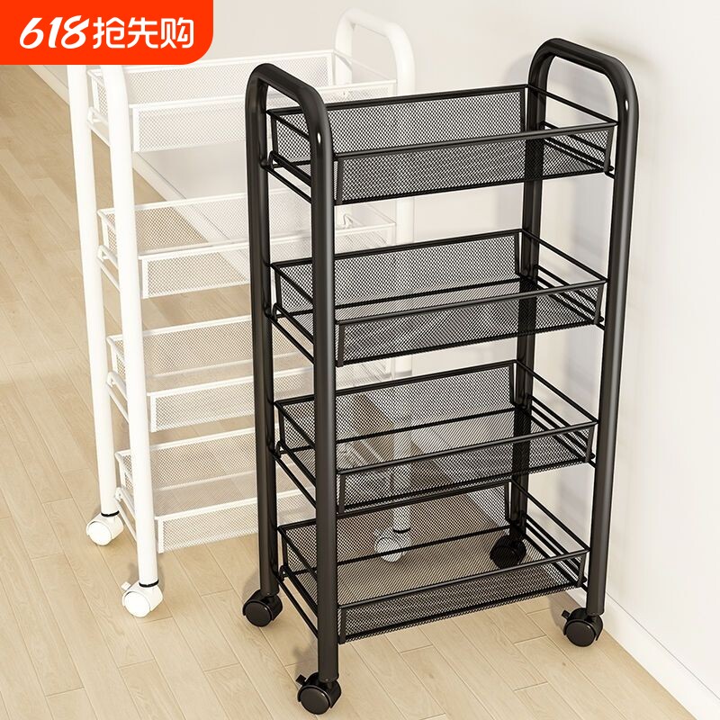 小推车置物架落地多层厨房移动收纳架零食架家用婴儿用品储物架子
