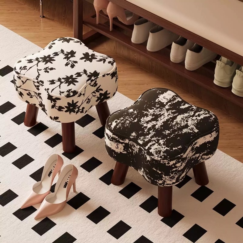 凳子家用矮凳客厅沙发凳实木板凳门口换鞋凳创意软包坐凳简约木凳
