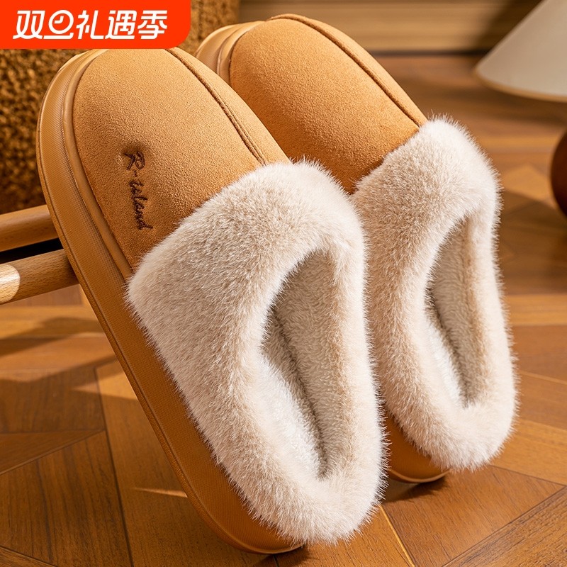 棉拖鞋女士保暖外穿加厚2025新款冬季厚底家居室内情侣毛绒棉拖男