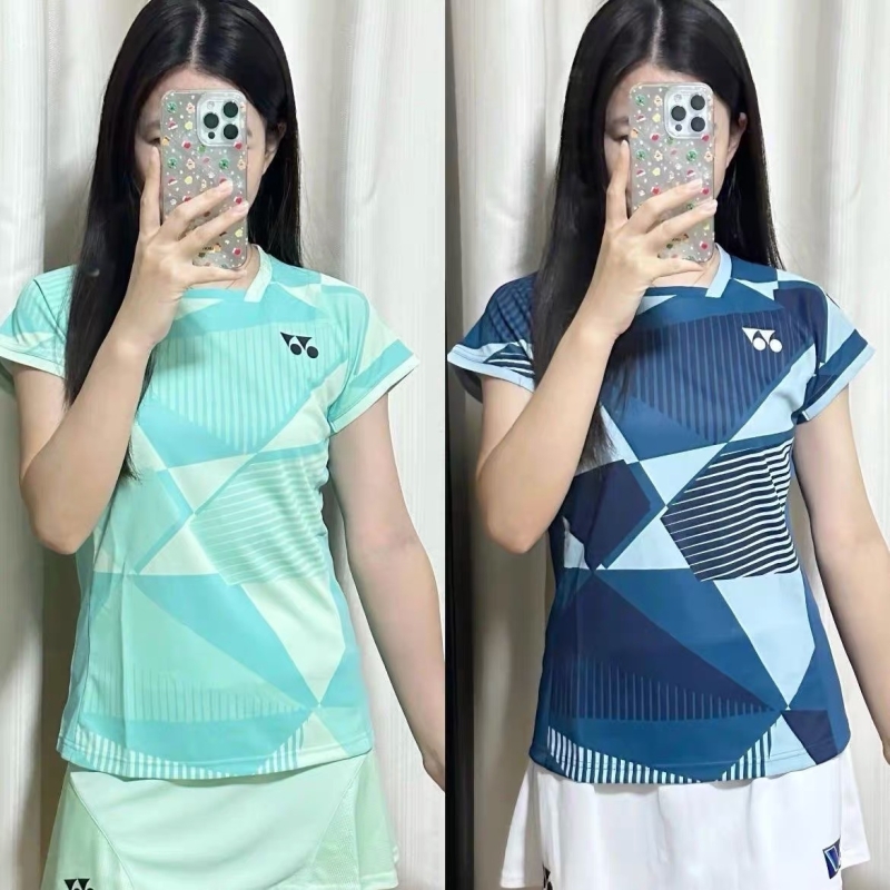 2025新款yy羽毛球服小飞袖羽毛球服大赛服男女短袖速干运动跑步服