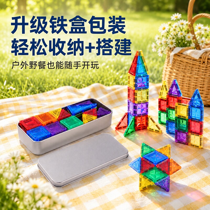 迷你磁力片便携口袋方块生日礼物mini磁铁石旅行儿童益智拼装玩具图片