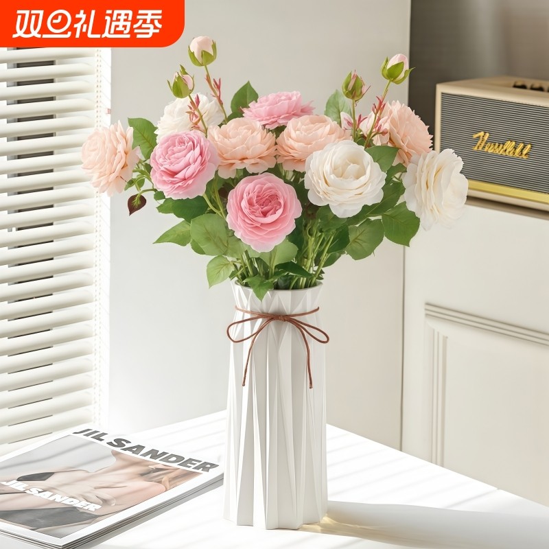 假花仿真花摆设花束玫瑰花客厅餐桌装饰高级感逼真高档永生花干花