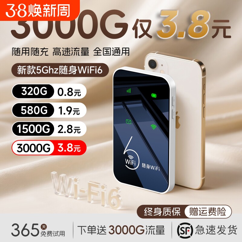 智能wifi移动无线wifl6便携式免插卡2026新款路由器全国通用流量wi-fi车载宽带4g高速网络智能上网卡车载wifi