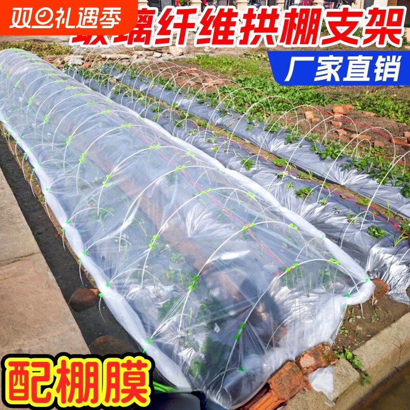 大棚支架拱杆温室骨架种菜小拱棚弹力保温新型实心玻璃纤维杆农用