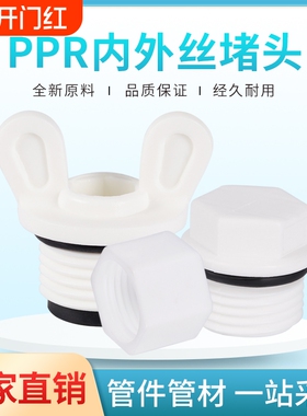 PPR4分内丝堵帽ppr6分1寸外丝快堵免生料带胶圈管堵头堵塞冷热
