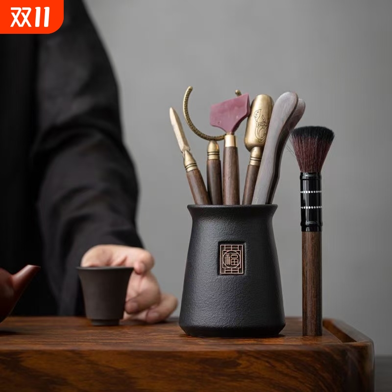 茶道六君子套装功夫茶具配件用品大全收纳茶杯垫泡茶工具茶桌摆件