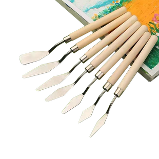 油画棒刮刀套装丙烯水粉颜料工具平头小尖刀学生美术用品调色刀铲刀肌理刀画画材料儿童专业全套绘画油画刀