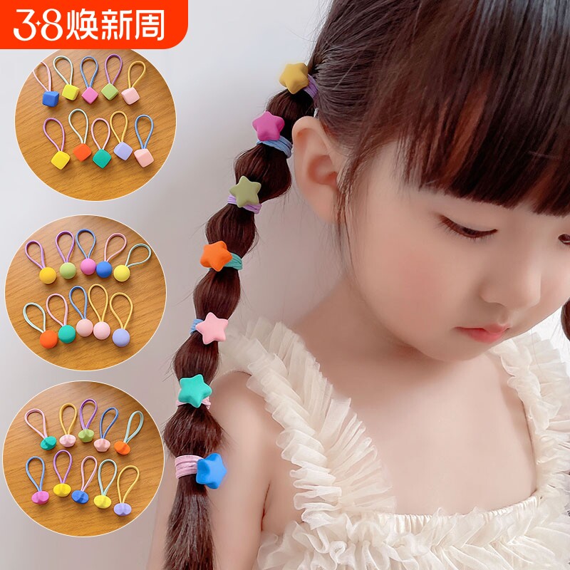 儿童皮筋女童发饰小朋友的头绳宝宝橡皮筋发圈女孩学生发绳高弹力