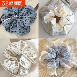 韩系小清新大肠发圈女2025新款侧马尾皮筋发绳高级感肥肠头绳头花