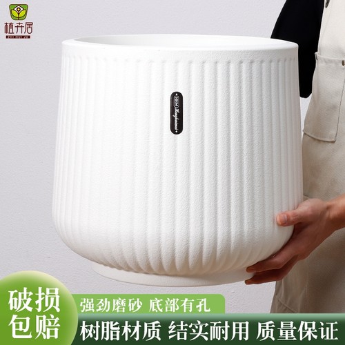 大口径加厚耐用树脂大花盆大号散尾葵天堂鸟专用盆好看客厅阳台