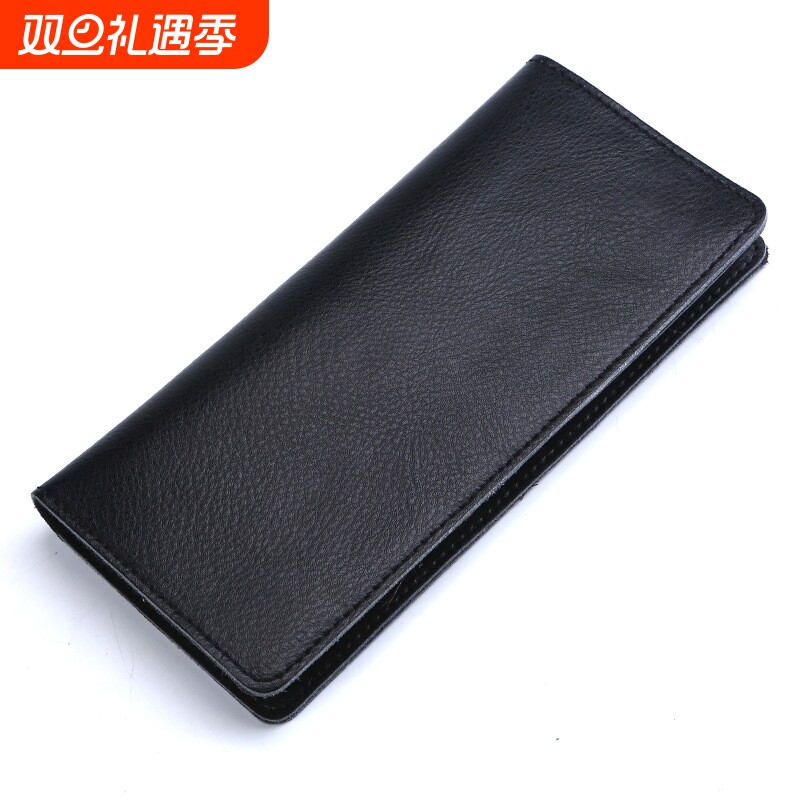 真牛皮简约女士钱包 时尚功能钱夹长款手拿包QB-01