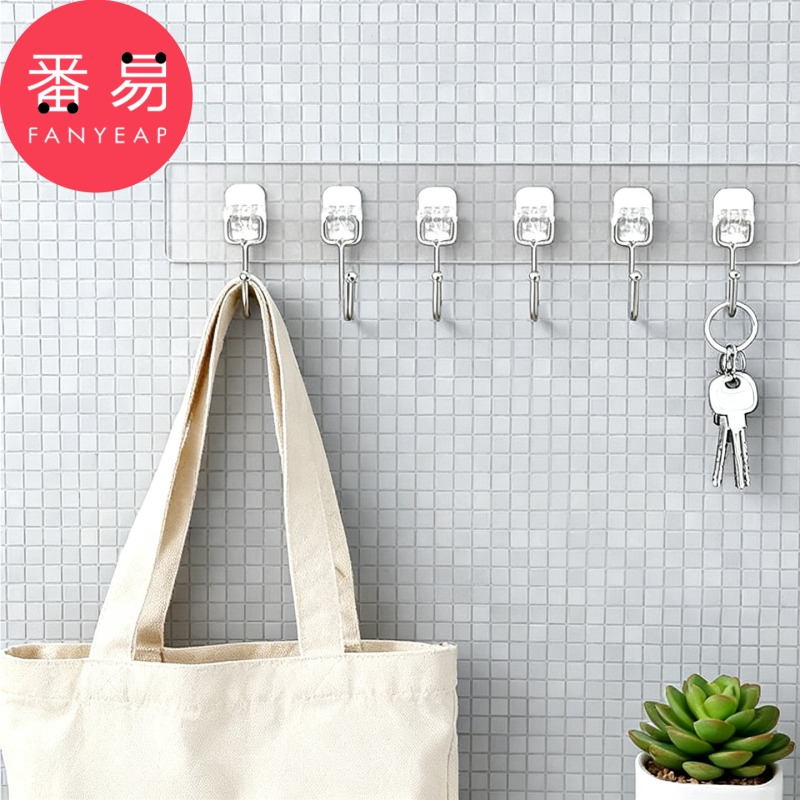 连排挂钩A1pn0-免打孔厨房墙壁门后挂衣架一排长条浴室衣钩