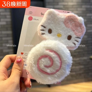 【3114人好评】可爱少女心粉色凯蒂猫鱼板发夹大号凯蒂猫BB夹毛茸