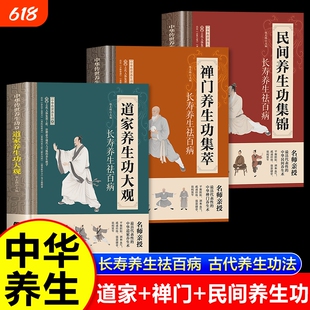 道家养生功大观 禅门养生功集萃 民间养生功集锦正版长寿养生祛百病中华传世养生功道门养生术禅门养生功法疏通经络强身健体调理书