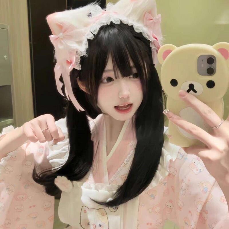 可爱罗莉塔猫耳朵发箍女Lolita头饰甜妹发夹漫展cos女仆兽耳