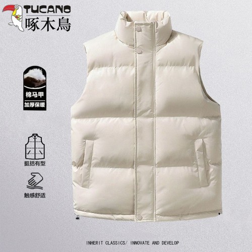 啄木鸟秋冬新款马甲男休闲保暖防风立领无袖外套立领休闲背心保暖
