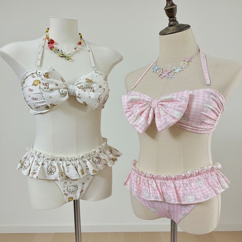 甜美可爱少女吊带三点水比基尼性感小清新海岛度假泡温泉沙滩泳衣