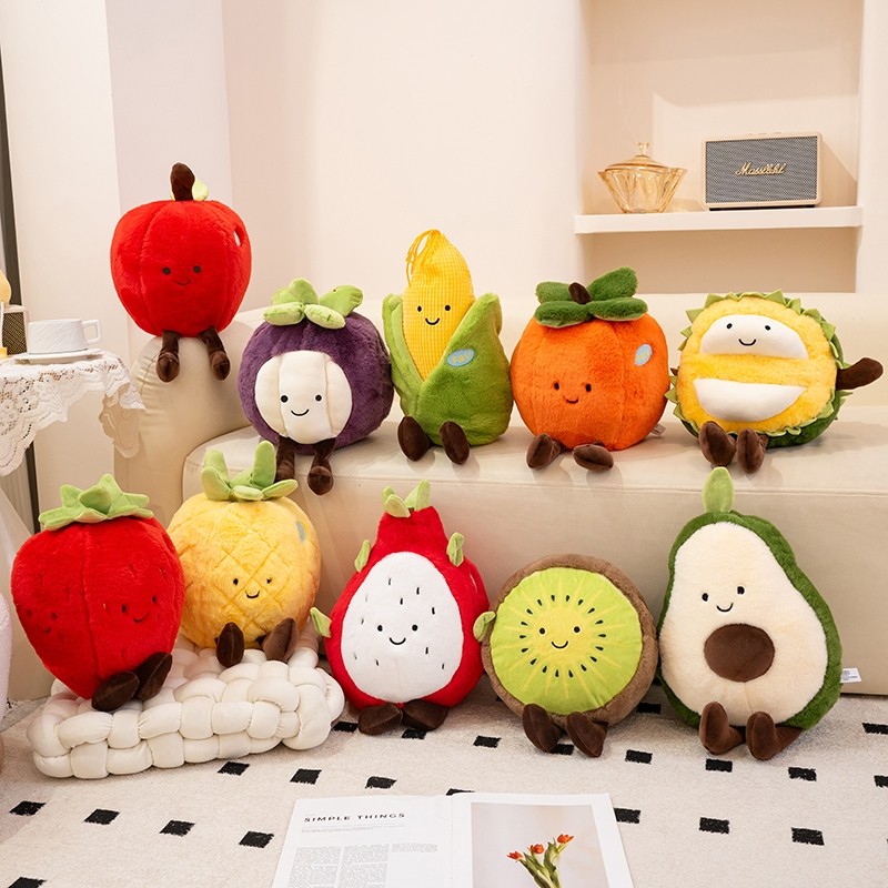 柔软牛油果抱枕玩偶毛绒靠垫送儿童睡觉安抚布娃娃玩偶毛绒玩具