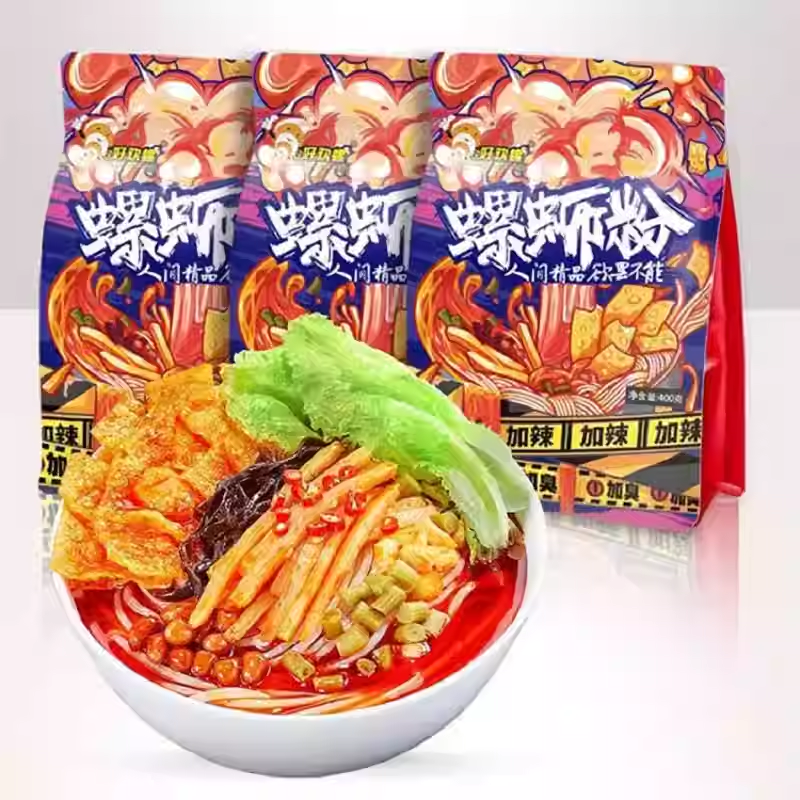 好欢螺螺蛳粉加辣加臭400g柳州正宗螺狮粉酸辣螺丝粉包装随机