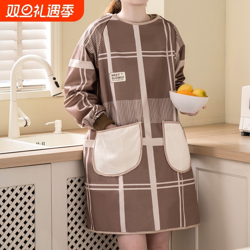 家用围裙厨房防水防油做饭2025新款可擦手高级感污渍罩衣年轻