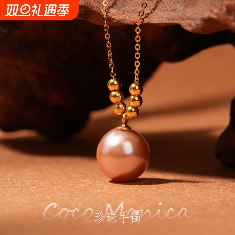 925银爆款颈链项链女小众设计12mm天然淡水珍珠项链气质锁骨链