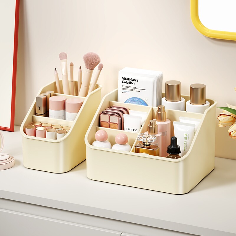 桌面化妆品收纳盒收纳盒子盒分格口红盒宿舍化妆刷桶笔筒镜柜面膜