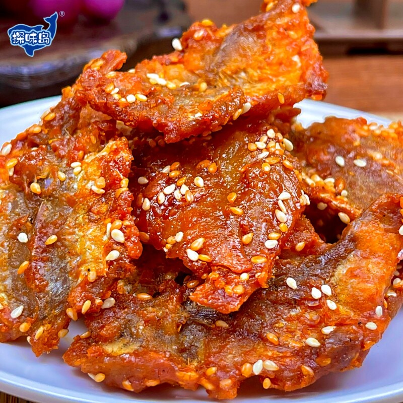 探味岛即食香辣红娘鱼干甜辣蜜汁小鱼干鱼片海味特产零食干货辣味