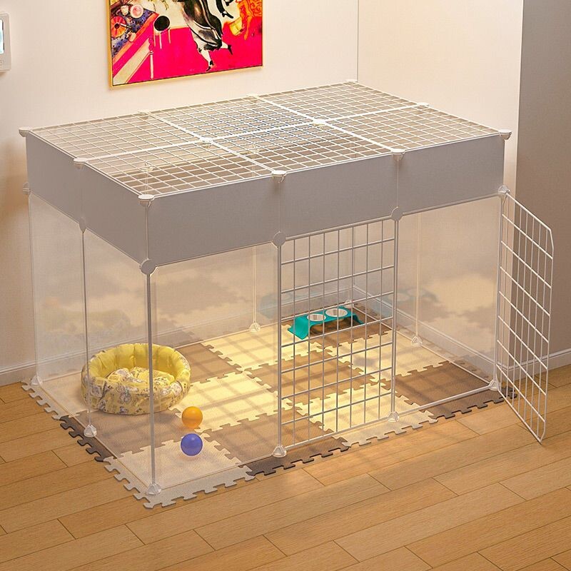 c宠物围栏狗狗猫笼子家用室内栅栏中小型犬狗笼带厕所加高兔子图片