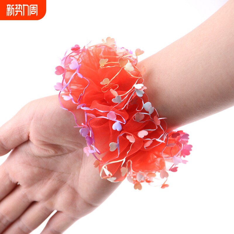 80后怀旧头花儿童饰品公主可爱盘发发圈头绳学生舞台新年头饰表演