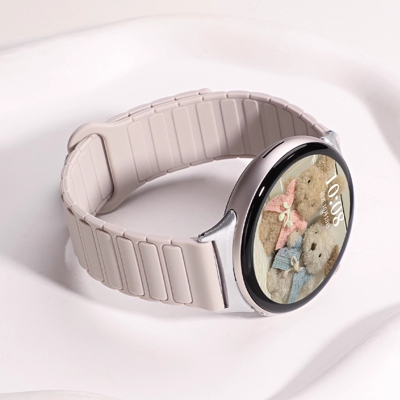 适用vivowatch5新款三株硅胶磁吸表带新款iQOOwatch5智能配件watchGT时尚高级腕带个性夏天运动透气ins风男女