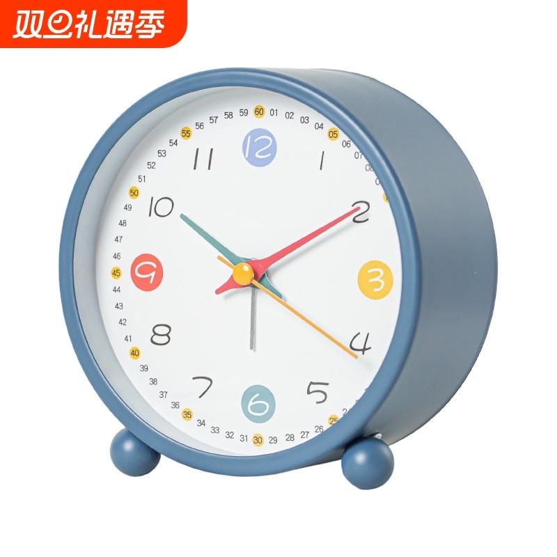 桌面闹钟儿童男孩小学生专用起床神器女孩摆台式金属卡通时钟表