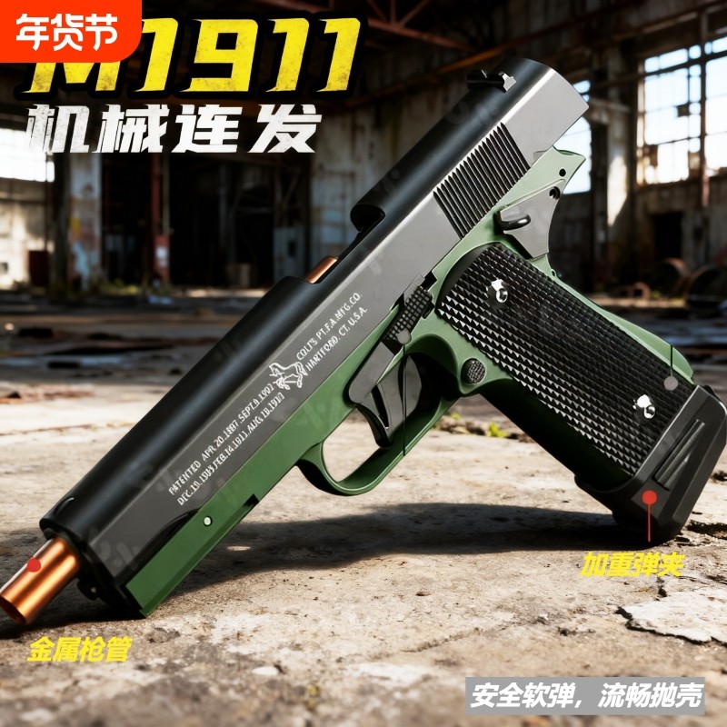 1911连发抛壳反吹格洛克玩具手抢软弹玩具枪男孩儿童射击金属塑料,玩具/童车/益智/积木/模型,电动玩具枪,淘宝优惠券,粉丝福利购,淘宝优惠卷