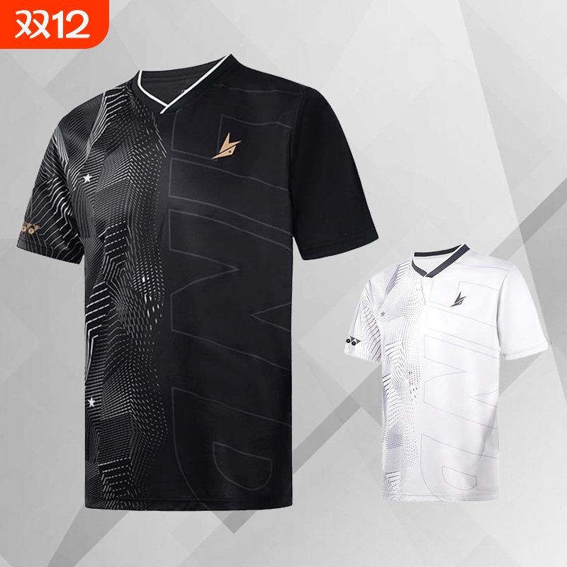 2025新款yy羽毛球服男女短袖运动套装儿童比赛训练服速干印制乒乓